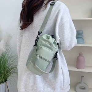 【Delivery 24 hours】Insulated Water Bottle Bag Protective Sleeve Adjustable Strap Vacuum Cup Carrier Cover Portable with Phone Pocket Thermos Bottle Holder for Outdoor