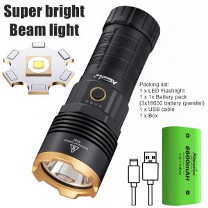 Alonefire | 5000Lumen Led High Power Light Beam Flashlight Rechargeable Aluminum Outdoor Hunting Camping Fishing Hike Travel Powerful Torch