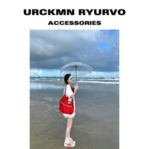 Trendy Lazy Style Canvas Tote Bag 2025 New Red Letter Commuting Versatile Large Capacity Single Shoulder Bag Fresh Sweet Style