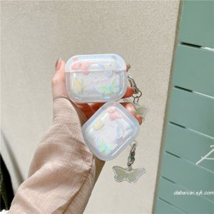 Korean Japanese Butterfly Style Protective Case for Airpods3 Wireless Bluetooth Earphone Cover Womens pro Second Generation Airpodspro2 Cute Transparent