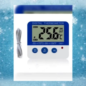 Calibrated Freezer/Refrigerator Digital Thermometer DT-C601 with Alarm (Certificate of Calibration)