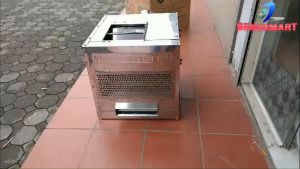 thùng rê trấu 1000 inox kèm máy chà gạo