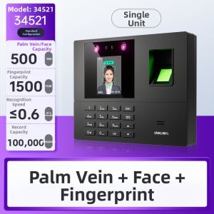 deli | Facial and Fingerprint Recognition Employee Attendance Clock Integration with Enterprise WeChat