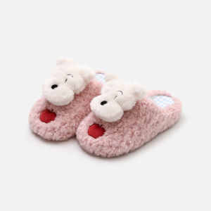 Dép Cotton Nhung Hoạt Hình Dễ Thương Cho Nữ Mùa Đông Chống Trượt Ấm Áp Trong Nhà Dép Mùa Đông Bằng Vải Cotton Pha Lanh Mềm Mại