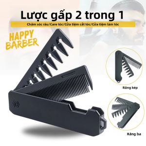 1/2 Cái Lược Gấp Gọn 2 Trong 1 Lược Răng Rộng Chăm Sóc Râu & Dụng Cụ Tạo Kiểu Tóc Chất Liệu Nhựa Mờ Chống Tĩnh Điện Lược Cắt Tóc Cho Nam