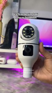 V380 Pro CCTV Camera WiFi Connect Cellphone 1080P HD Dual Lens Bulb CCTV Security Camera Night Vision Two-Way Audio Smart Alarm Auto Tracking