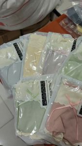 8259CD Celana Dalam Wanita Pita Ribbon warna pastel model ruffle High Waist Cute Women Panty Underwear Underpant Katun 100% Elastis Cewek Tinggi