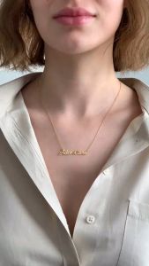 017 Kalung Custom Liontin Nama Bisa Buat Nama Sendiri Lapis Emas 24k Anti Karat