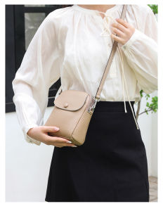Fashionable Casual Leather Shoulder Bag Womens Crossbody Phone Pouch Stylish Simple Design Single Strap Cowhide Purse