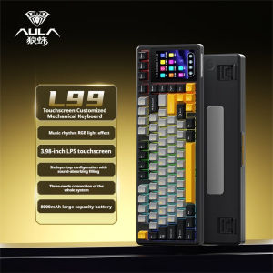 Aula New Smart Screen Display Wireless Mechanical Keyboard Thri-Mode Gaming Gasket Hot-Swap 8000mah Music Rgb E-Sports Keyboard