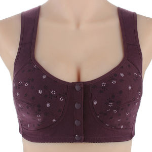 High Quality Cotton Bra No Wire Large Size Front Closure Vest Style Gathered Underwear for Women Middle Aged And Elderly Mothers