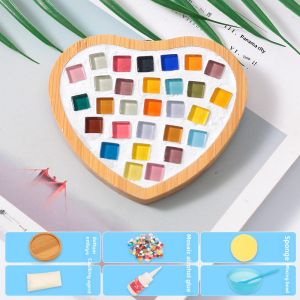 Kids Handmade Creative DIY Mosaic Coaster Material Package Mothers Day Patch Collage Kindergarten Matching Activity