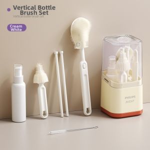Avent | Philips Avent Portable Silicone Baby Bottle Brush Set Travel Cleaning Brush for Infants And Toddlers Durable PP Material