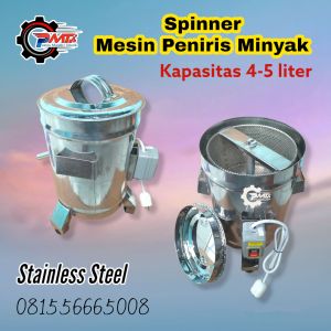 Mesin Peniris Minyak Kap 4 - 5 liter - Spinner Alat Tiris Pengering Minyak Otomatis 2kg
