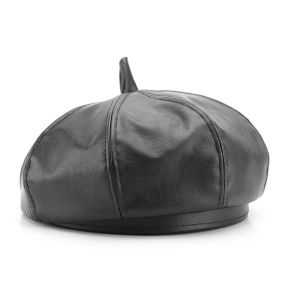 Soft and sweet-cool style PU windproof eight-pointed hat with a top beanie cap. Suitable for travel commuting and warmth.