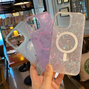 CrashStar MagSafe Luxury Shell Pattern Hard Shockproof Phone Case For iPhone 15 Pro Max 14 Pro Max 13 Pro Max 12 Pro Max 11 Wireless Charging Phone Casing Fashion Phone Cover Shell Hot Sale