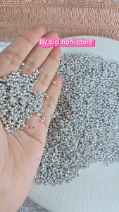 mutiara metalik beads biasa manik mote ukuran 3mm per 10 gram