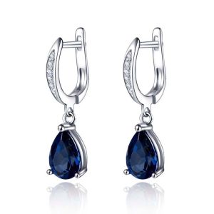 Huitan Xanh Cubic Zirconia Bông Tai Giọt Nước Dành Cho Nữ Thanh Lịch Cổ Điển Hình Học Tòn Ten Trang Sức Cho Các Bữa Tiệc Tối