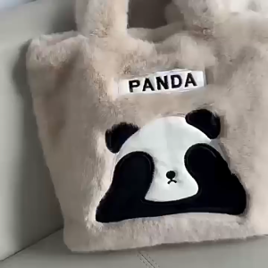 EERSHENSHI กระเป๋าเป้สะพายหลังสไตล์วิทยาลัยหมีแพนด้าน่ารักความจุขนาดใหญ่กระเป๋าเป้สะพายหลังตุ๊กตากระเป๋าโท้ทสำหรับสาวนักศึกษาวิทยาลัย