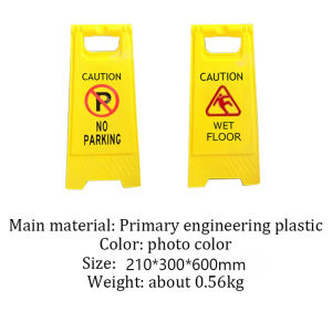 Heavy Duty Plastic Caution Wet Floor Stand Warning Board Sign Yellow Slippery Warning A Type Of Eye-catching Warning Sign Prohibits Parking Slippery Notice Wet Floor No Parking A Shape Warning Sign