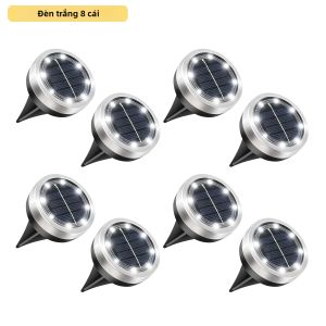 Đèn Năng Lượng Mặt Trời 8LED Thép Không Gỉ IP65 Chống Nước Tự Động Bật/tắt 200mAh 2 Màu Trắng/Ấm Áp Cho Sân Vườn Con Đường Trang Trí Bãi Cỏ
