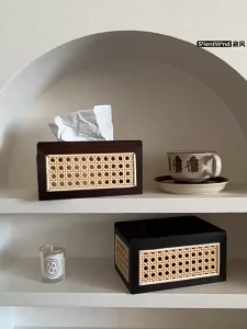 Rattan Tissue Box Tissue Box Holder Decorative Woven Facial Tissue Holder on Table and Bathroom