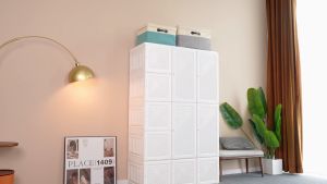 ANTBOX Lemari Pakaian Susun Putih Serbaguna 15 Box 2 Gantungan Lemari Baju Bebas Instalasi