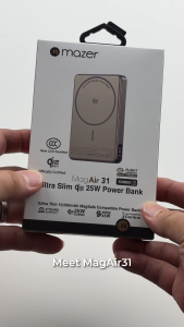 (CCC + QR) Mazer Powerbank Qi2.2 Certified 25W 10000mAh Magnetic Wireless Power bank