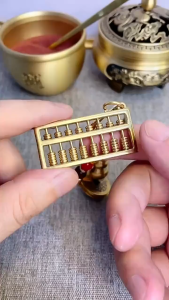 FENG SHUI KEYCHAIN 转运招财十二生肖 活动算盘手把件挂饰纯铜文玩解压神器钥匙扣把玩挂件 FENGSHUI Gold Keychain for Car Key Lucky Wealth