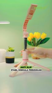 ROBOT Tripod RT-S02 Rotatable 360° Selfie Stick Pink HP Kamera Tongsis Portable 21 cm With Remote Bluetooth - Garansi 1 Tahun