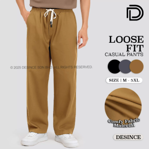 🇲🇾 DESINCE Men Baggy Long Pants Loose Man Pants Seluar Panjang Baggy Lelaki MP 056