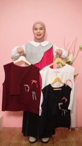 Mybamus X Purwakembar Button Vest With Ribbon