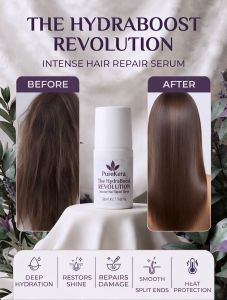 PureKera Hydraboost Revolution Intense Hair Repair Serum 4 Minute Professional Results Deep Hydration Restores Shine Repairs Damage Smooth Split Ends Heat Protection