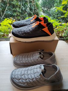 Camping Flat Heel Mens Shoes Breathable Ultra Lightweight Wide Footbed Casual Shoes round Toe Rubber Foam Outsole