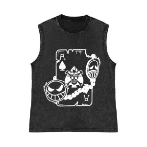 Bandai | One Piece Anime Vintage Washed Tank Top Man Sleeveless T Shirt Summer Y2k Streetwear Vest Mens Clothing 2026 Oversized Harajuku