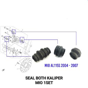 Seal Both Kaliper Mio (Harga Per Set Isi 3) - Karet Sil Siel Boot Bot But Caliper Usus Cakram Yamaha Mio Karbu Lama Old Mio Sporty Fino Karbu