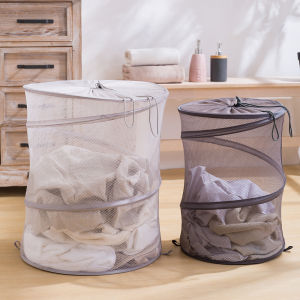 Large Cylindrical Foldable Dirty Clothes Basket