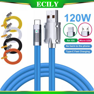 ECILY 120W 6A Charge Type C/Micro USB Charge Cable Quick Charge USB Cable for Xiaomi Huawei Samsung  Android USB Type C Charging Cable
