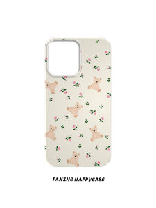 Cute Floral Bear Phone Case for  15 14Pro Creative Niche 13 High Art 12 Matte Huawei Mate60 Xiaomi 14 OPPO Anti-Fall Protection