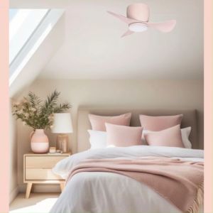 NSB Cupid LED Mini Ceiling Fan 22" with Light & WIFI 3-Speed DC Motor - Elegant Kids Room Decor
