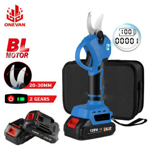 1280W 30MM Brushless Electric Pruner Shear With LCD Display 2 Gear Electric Scissors Bonsai Tree Branches Gardening Tools Cordless Branches Cutter Landscaping Tool For Makita 18V Battery