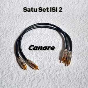 Kabel Jack Rca To Rca 2 - 2 Sepasang Canare - HITAM