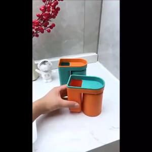 [OL] Rak Holder Sikat Gigi Gelas Tempel Dinding Dispenser Tempat Sikat Gigi & Cangkir