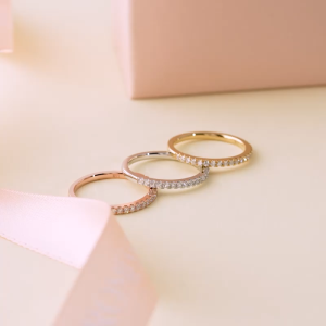 Chow Sang Sang 周生生 18K Solid Rose Gold PROMESSA Diamond Ring for Women & Men (Size: 17 Diameter 18mm) 92320R