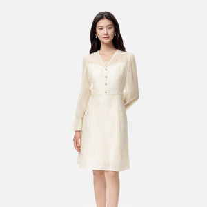 Koradior | Elegant Floral French Style Lace Dress