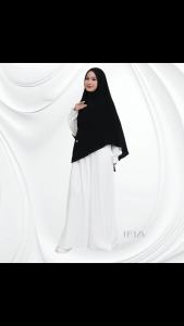 Jilbab Instan Edge Series | Hijab Jetblack Runcing Wolfis | PetBusa Antem NonPet | Size M-XXL