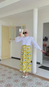 ROK PANJANG MURAH BERKUALITAS: SKIRT MOTIF DAISY PREMIUM