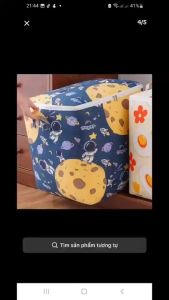 COMBO 3 Túi Đựng Chăn Hoạ Tiết Phi Hành Gia - Giỏ Đựng Quần Áo Dung Tích 100L Chống Thấm Nước