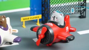 Sanmuเครื่องบินของเล่นกดได้เด็ก พร้อมตำรวจสุนัขสุดน่ารัก สนุกได้ทุกการเล่น