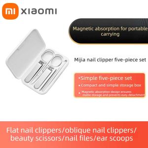Xiaomi | Xiaomi Nail Clippers Tool Set 5 Piece Set Pedicure Care Clipper Earpick Nail File Magnetic Storage Nail Cutter Trimmer Tool Gift